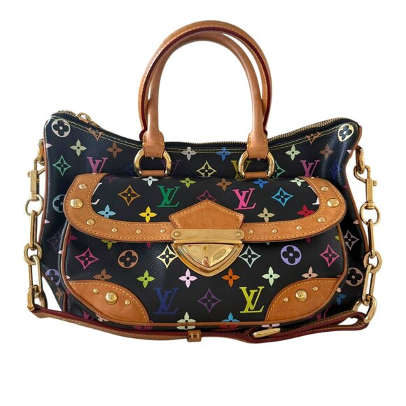 Louis Vuitton Rita Monogram Multi Black vtg Murakami Black RARE Authentic Y2K - Picture 1 of 15